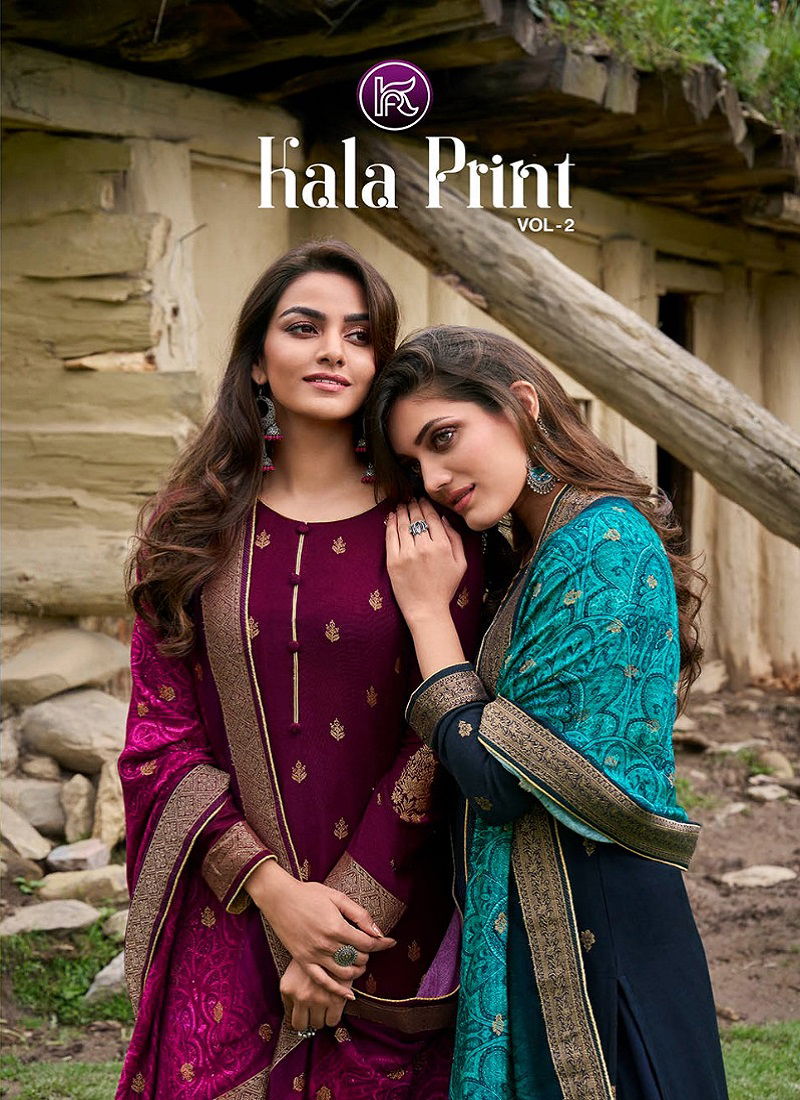 Kala Print 2 Viscose Pashmina Designer Salwar Suits